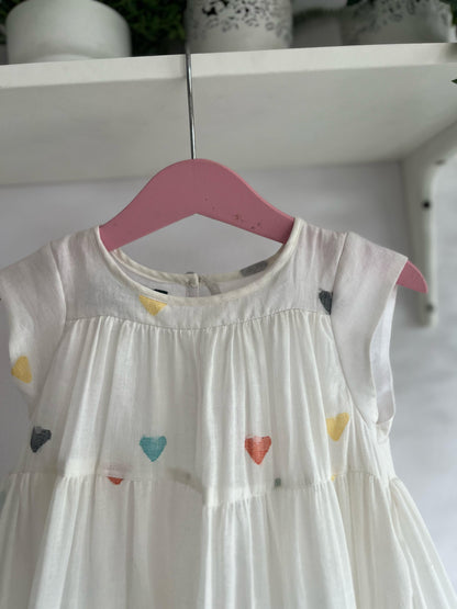 White Jamdhani multi tiered Dress (Kids)